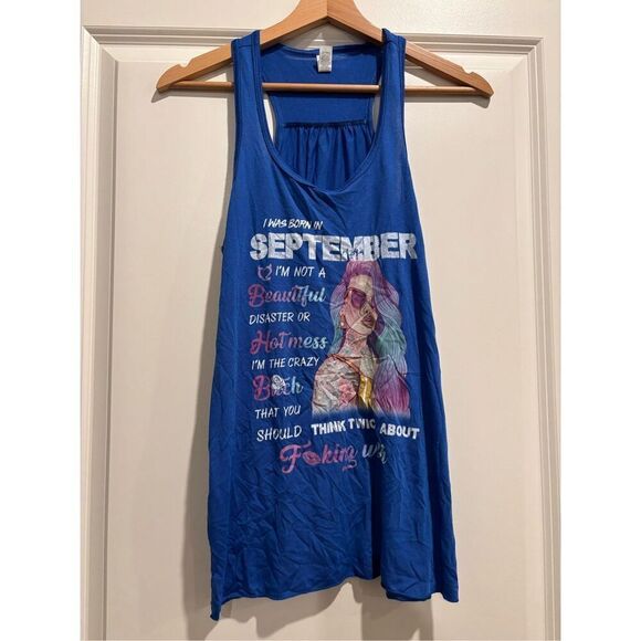 Born in September Women's Tank Top size Large - Picture 1 of 2